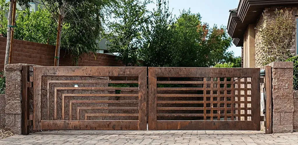 Custom driveway gate installation for a home entrance in Jacksonville, FL