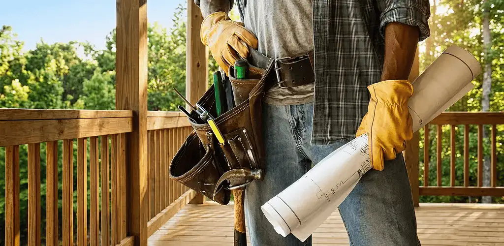 Professional handyman with tool belt ready for home repairs in Jacksonville, FL
