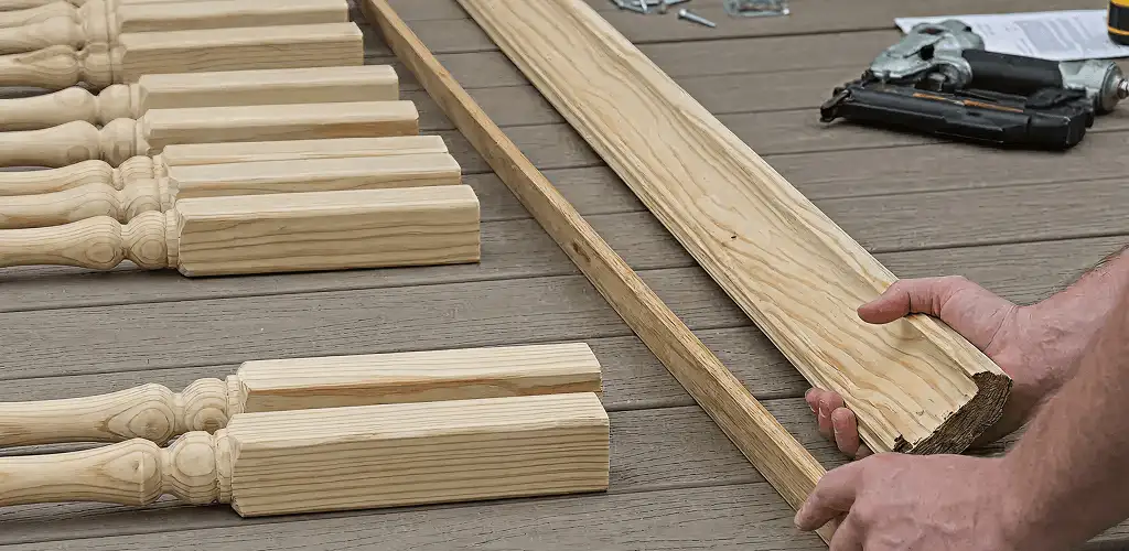 Handrail installation materials and wood components for stair rail work in Jacksonville, FL